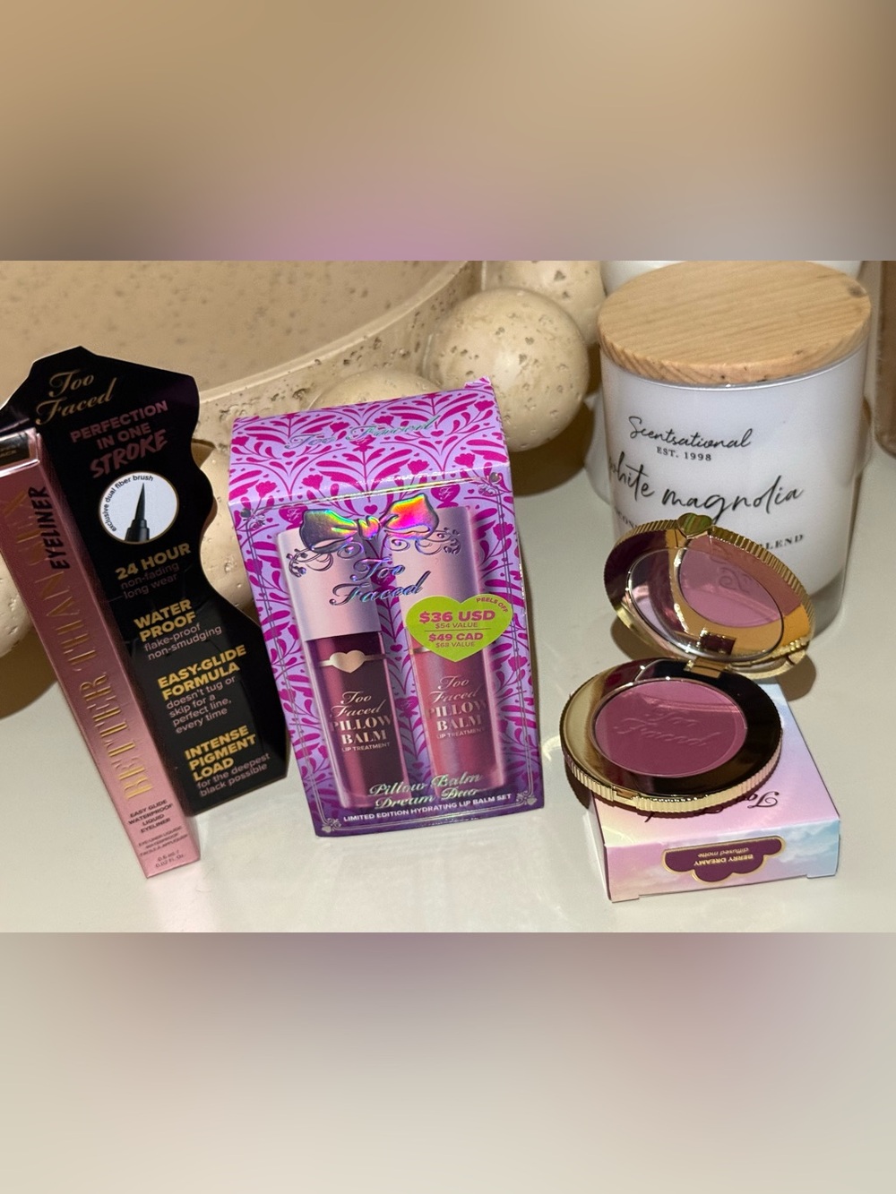 Too Faced Bundle Pillow Balm Hydrating Lip Duo - Blush and eyeliner